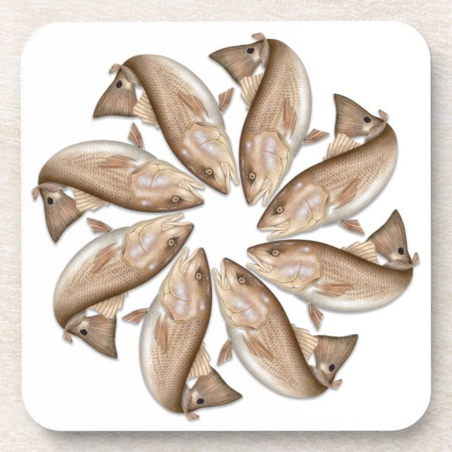 Kaleidoscopic Redfish Coasters (Front)