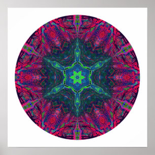 Kaleidoscopic Snowflake Mandala 2 Poster