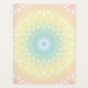 Kaleidoscopic summer circle mosaic print pastel co planner