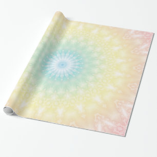 Kaleidoscopic summer circle mosaic print pastel co wrapping paper