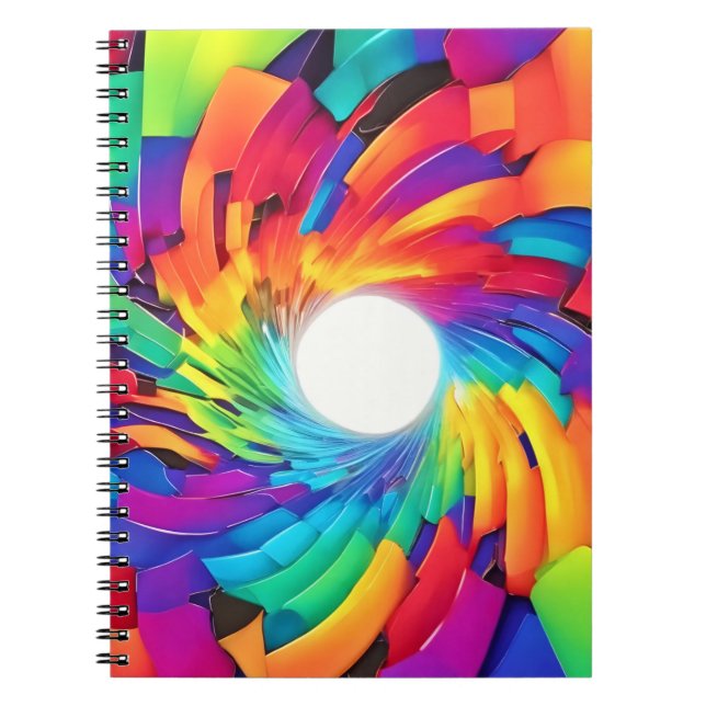 Kaleidoscopic Vortex: A Colourful Journey Notebook (Front)