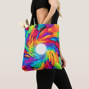 Kaleidoscopic Vortex: A Colourful Journey Tote Bag