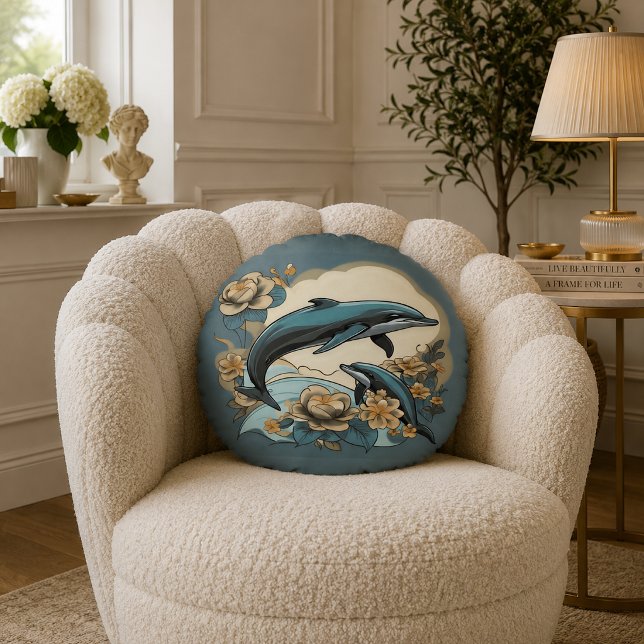 Kaleidoscopic Zany Round Cushion (Kaleidoscopic Zany Round Pillow
)