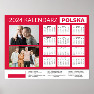 Kalendarz z własnymi zdjęciami 2024 Poland Poster