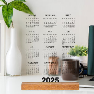 Kalender Deutsch 2025 Yearly Modern Acrylic Sign