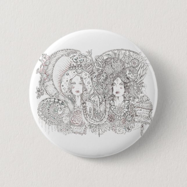 kali and guadalupe 6 cm round badge (Front)