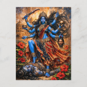 Kali Dance on Shiva Postcard