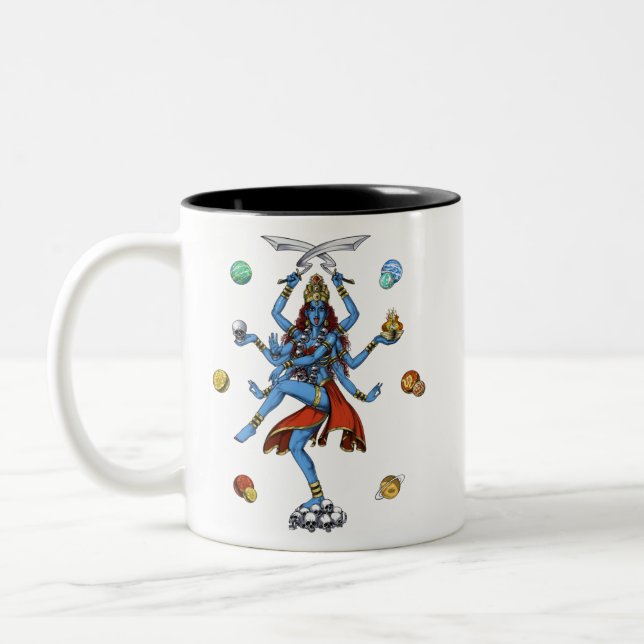 Kali Hindu Goddess Two-Tone Coffee Mug (Left)