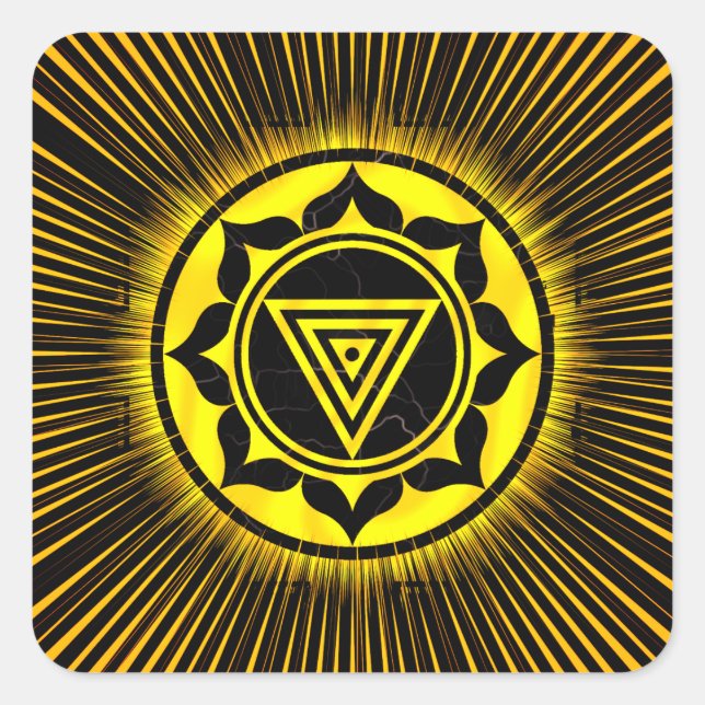 Kali Yantra Golden Rise Pen Square Sticker (Front)