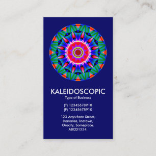 Kaliedoscopic Mandala - Dark Blue Business Card