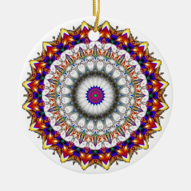 'KaliFract0030' Ceramic Ornament (Front)