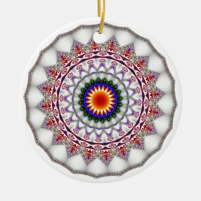 'KaliFract0062' Ceramic Ornament (Front)