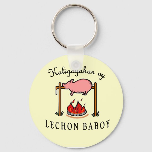 "Kaligayahan ay Lechon Baboy" Keychain (Front)