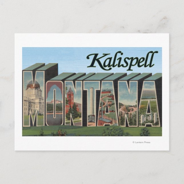 Kalispell, Montana - Large Letter Scenes Postcard (Front)