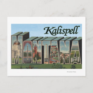 Kalispell, Montana - Large Letter Scenes Postcard