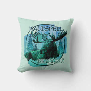 Kalispell Montana rustic moose pillow