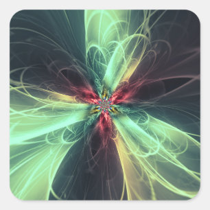Kaliverse Electric Energy Fractal Art #3 Square Sticker