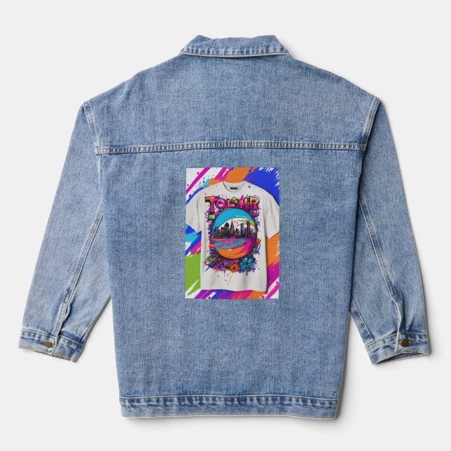 Kalki 2896: Epic Movie Title Design T-Shirt Collec Denim Jacket (Back)