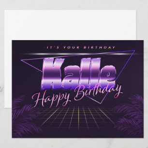 Kalle Name Vorname lila retro Karte Geburtstag Card