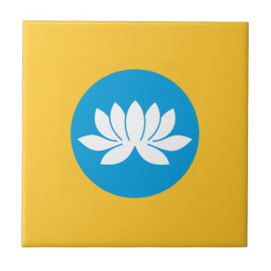 Kalmykia Flag Ceramic Tile