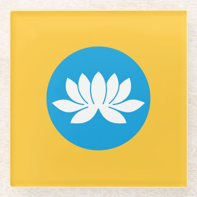 Kalmykia Flag Glass Coaster (Front)