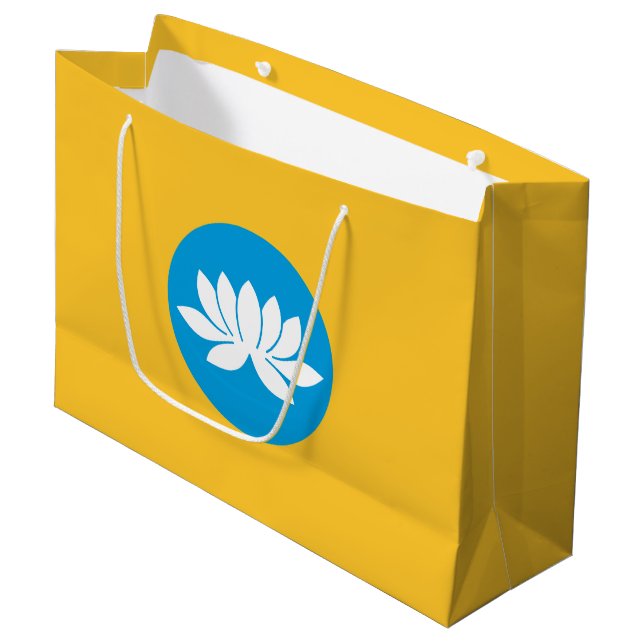 Kalmykia Flag Large Gift Bag (Front Angled)