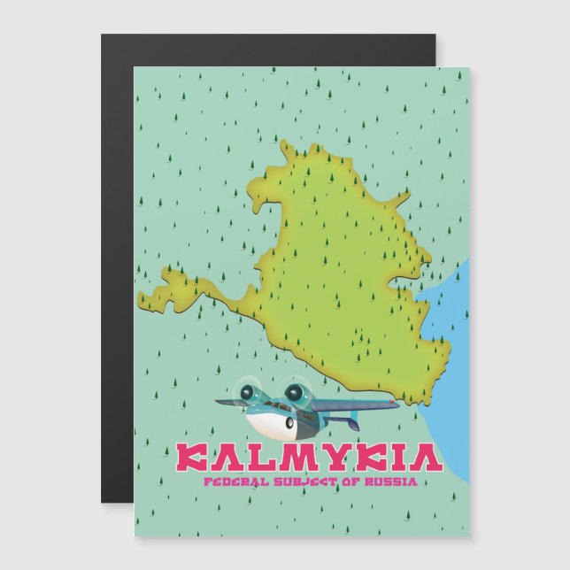 Kalmykia Russia map (Front/Back)