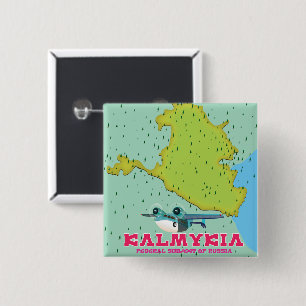 Kalmykia Russia map 15 Cm Square Badge