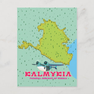 Kalmykia Russia map Postcard