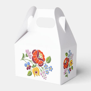 Kalocsa Embroidery - Hungarian Folk Art motif Favour Box
