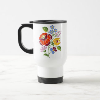 Kalocsa Embroidery - Hungarian Folk Art Travel Mug