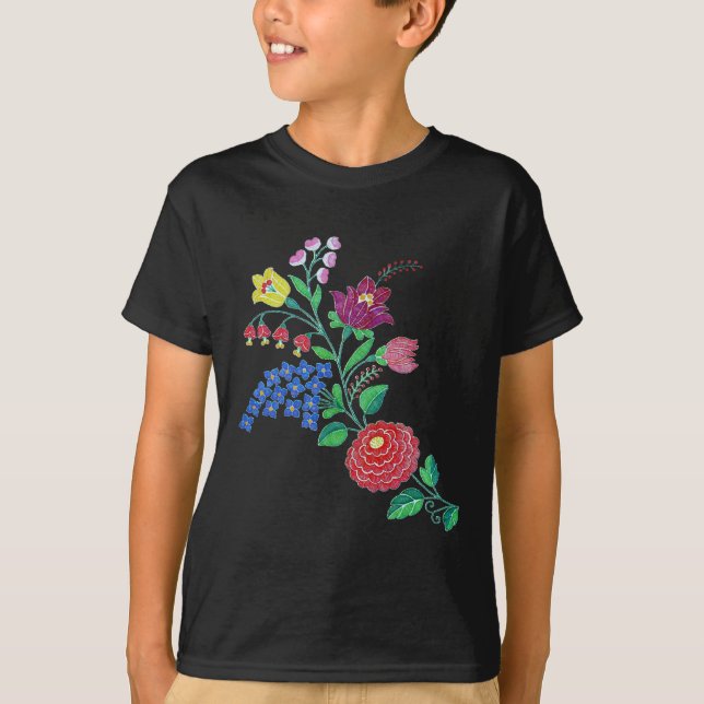 Kalocsai Flower Stem T-Shirt (Front)