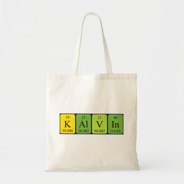 Kalvin periodic table name tote bag (Front)
