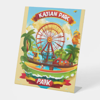 Kalyan Amusement Park Logo Design – Vibrant and Fu Pedestal Sign