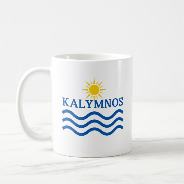 KALYMNOS Greece, Sun Waves Coffee Mug (Left)