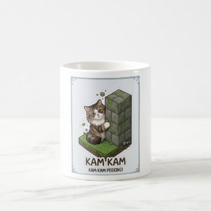 KAM KAM Peeking! Cute Voxel World Cat Coffee Mug