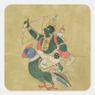 Kama, God of Love, 18th-19th century Square Sticker