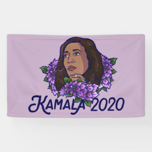 Kamala 2020 Floral Purple Violet Art Banner
