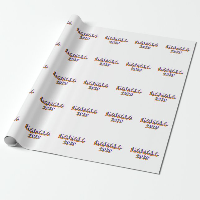 Kamala 2020 Retro Pride Wrapping Paper (Unrolled)
