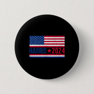 Kamala 2024 American Flag 6 Cm Round Badge