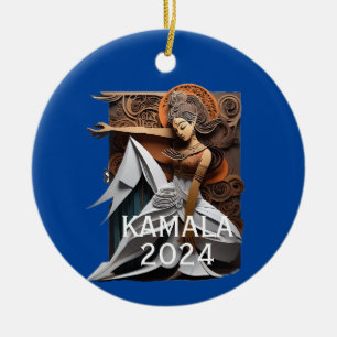 Kamala 2024 for President Thunder_Cove  Ceramic Ornament