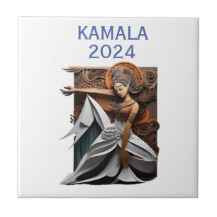 Kamala 2024 for President Thunder_Cove Ceramic Tile