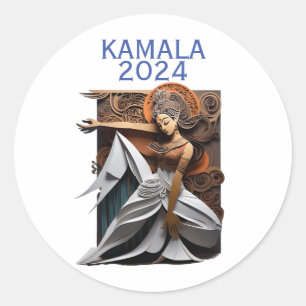 Kamala 2024 for President Thunder_Cove Classic Round Sticker