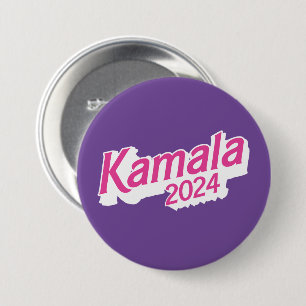 Kamala 2024 Pink and Purple Colourful 7.5 Cm Round Badge