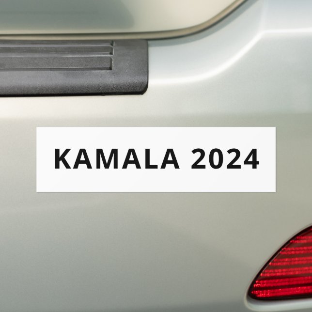 kamala 2024 simple minimalist modern white bumper sticker (On Car)
