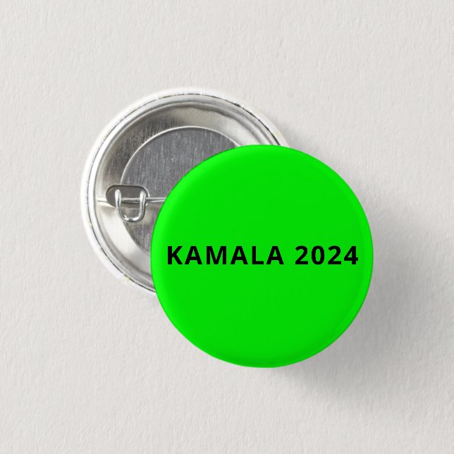 kamala 2024 simple modern custom text brat neon 3 cm round badge (Front & Back)
