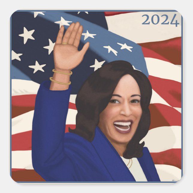 Kamala 2024 square sticker (Front)
