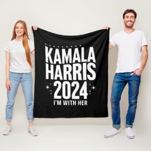 Kamala 2024 Support I'm With Her Kamala Harris Fleece Blanket
