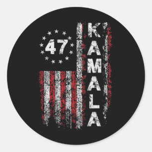 Kamala 47 Kamala47 President Usa America Flag 2024 Classic Round Sticker