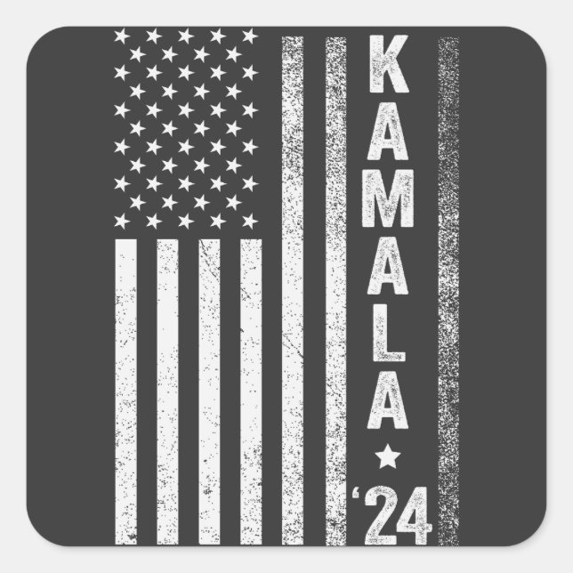 Kamala American Flag President Election USA Square Sticker (Front)